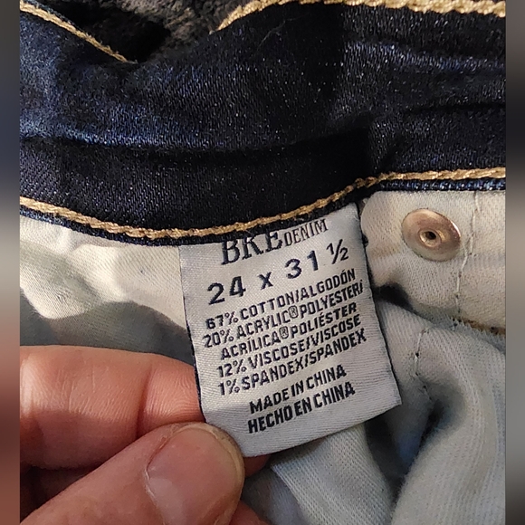 BKE Buckle Parker Boot Stretch Jeans Teeter High Rise Teeter Dark Sz 24 - Picture 15 of 16